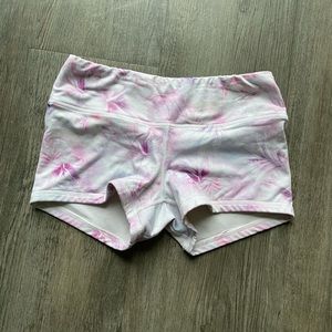 Light Pink Floral Fleo Shorts